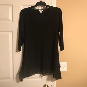 Cato Black Ruffle Shark Bite Top